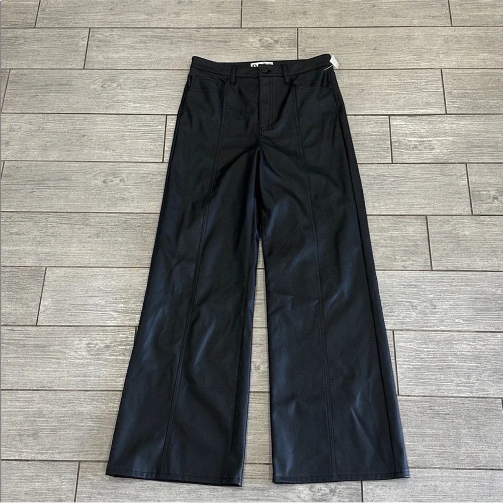 New with Tags DAZE Far Out Faux Leather Wide Leg Pants